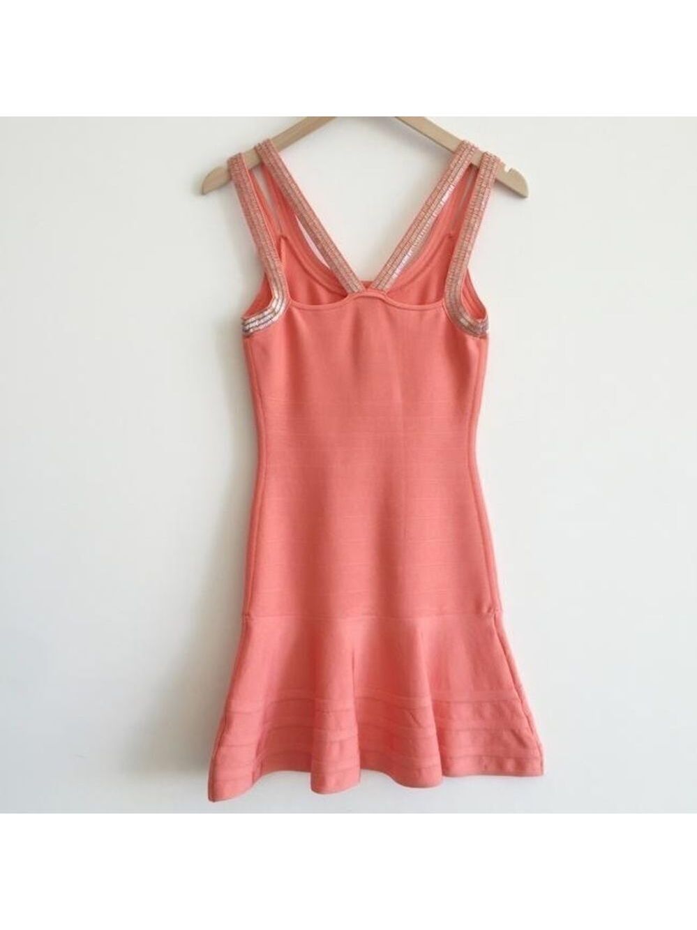 Marciano Coral Beaded Fit & Flare Bandage Dress - Picture 4 of 13
